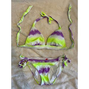 Victoria's Secret Size L Halter Top Bikini with Size L Bottoms